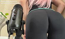 Real ASMR girlfriend scratches her tight ass in leggings