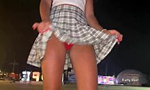 Teen flaunts panties in public dance