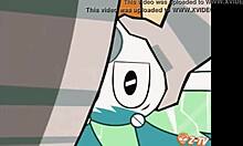 Jenny Xj9, une adolescente de dessins animés, se comporte mal avec un robot