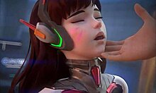 Overwatch dva hentai-samling med blowjob, doggystyle og analsex